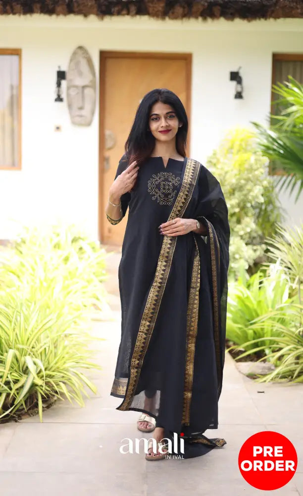 Meera Cotton Salwar - Black salwar
